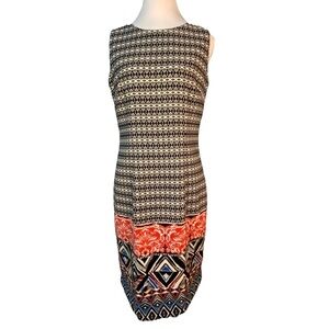 NWOT MARIO SERRANO Italy Women’s Sz 6 Multicolor Zip Sleeveless Sheath Dress
